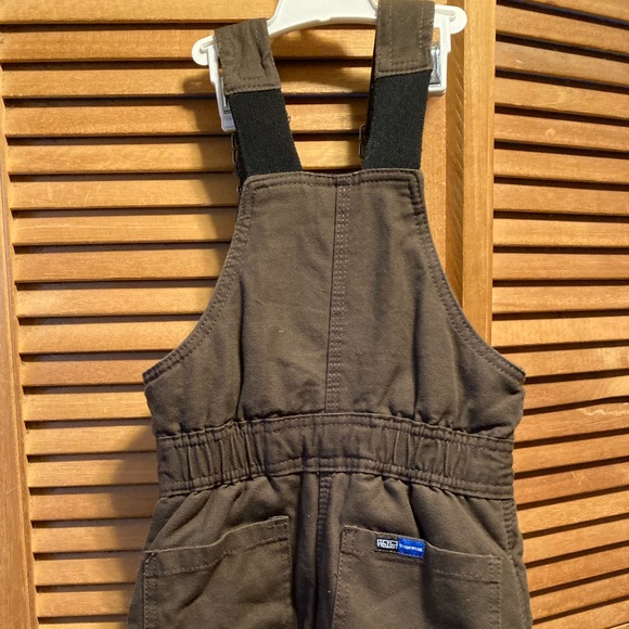 Walls Tough Wear Grow System Brown Canvas Bib Snow Pants - Picture 12 of 14